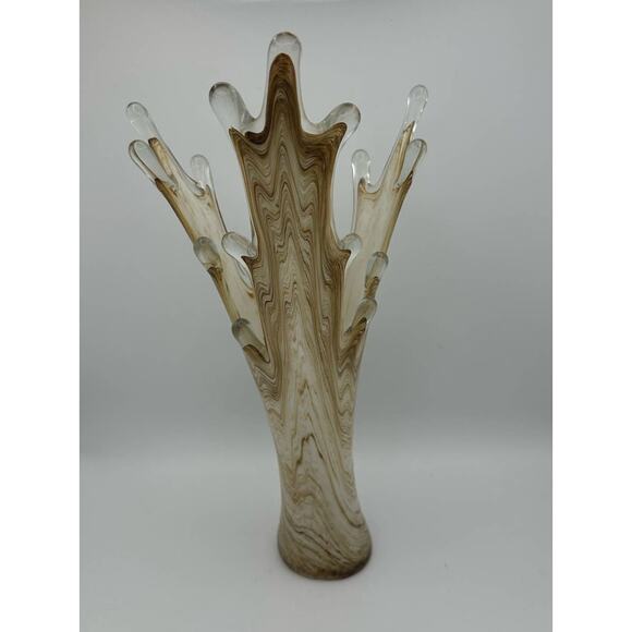 Vintage Mcm Kirch Made In Europe Rare Splash 15" Hand Blown Vase Swung - Picture 5 of 9